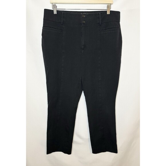 Anthropologie‎ The Essential Slim Black Slim Crop Pants Women's Pockets 16 - Picture 1 of 9
